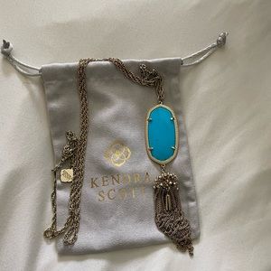 Rayne Gold Pendant Necklace in Bronze Veined Turquoise Magnesite